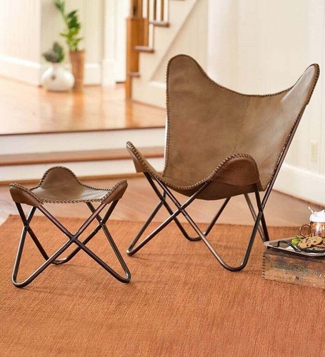 Leder schmetterling sessel - sessel, &