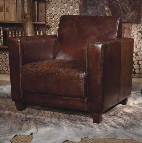 Echtleder vintage sessel - echtleder,