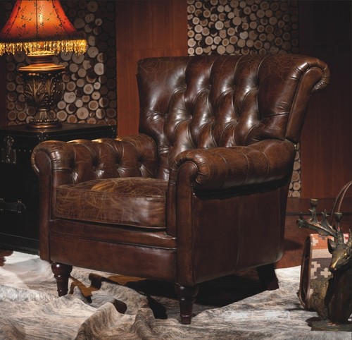 Vintage echtleder sessel - echtleder,