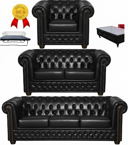 Chesterfield set 3 sitzer - set, 1+1+3